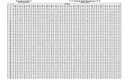 Bộ Giáo dục công bố đáp án các môn thi THPT Quốc gia 2017