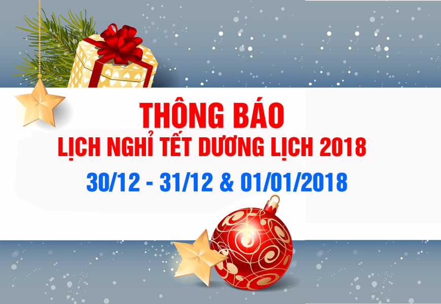 Thông báo lịch nghỉ tết dương lịch 2018