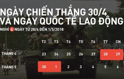 [THÔNG BÁO] LỊCH NGHỈ LỄ 30/4 & 1/5 – BẮN CÁ H5
