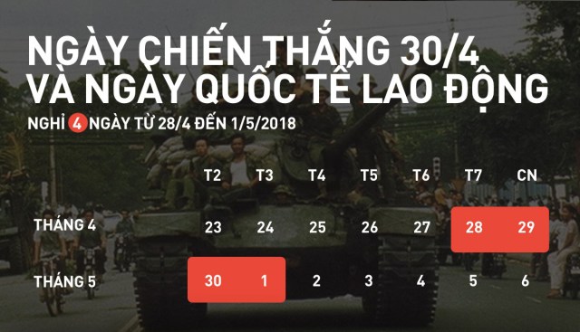 [THÔNG BÁO] LỊCH NGHỈ LỄ 30/4 & 1/5 – BẮN CÁ H5
