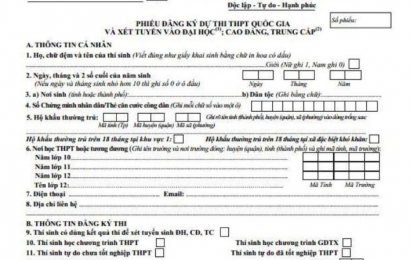 Những lưu ý khi viết phiếu đăng ký dự thi THPT quốc gia 2019
